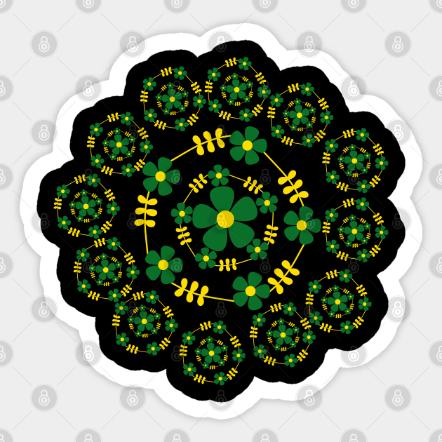 Floral Circle Design Sticker by Ezzkouch